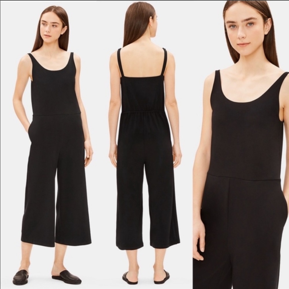 NWT Eileen Fisher Cami Jumpsuit Romper Black S